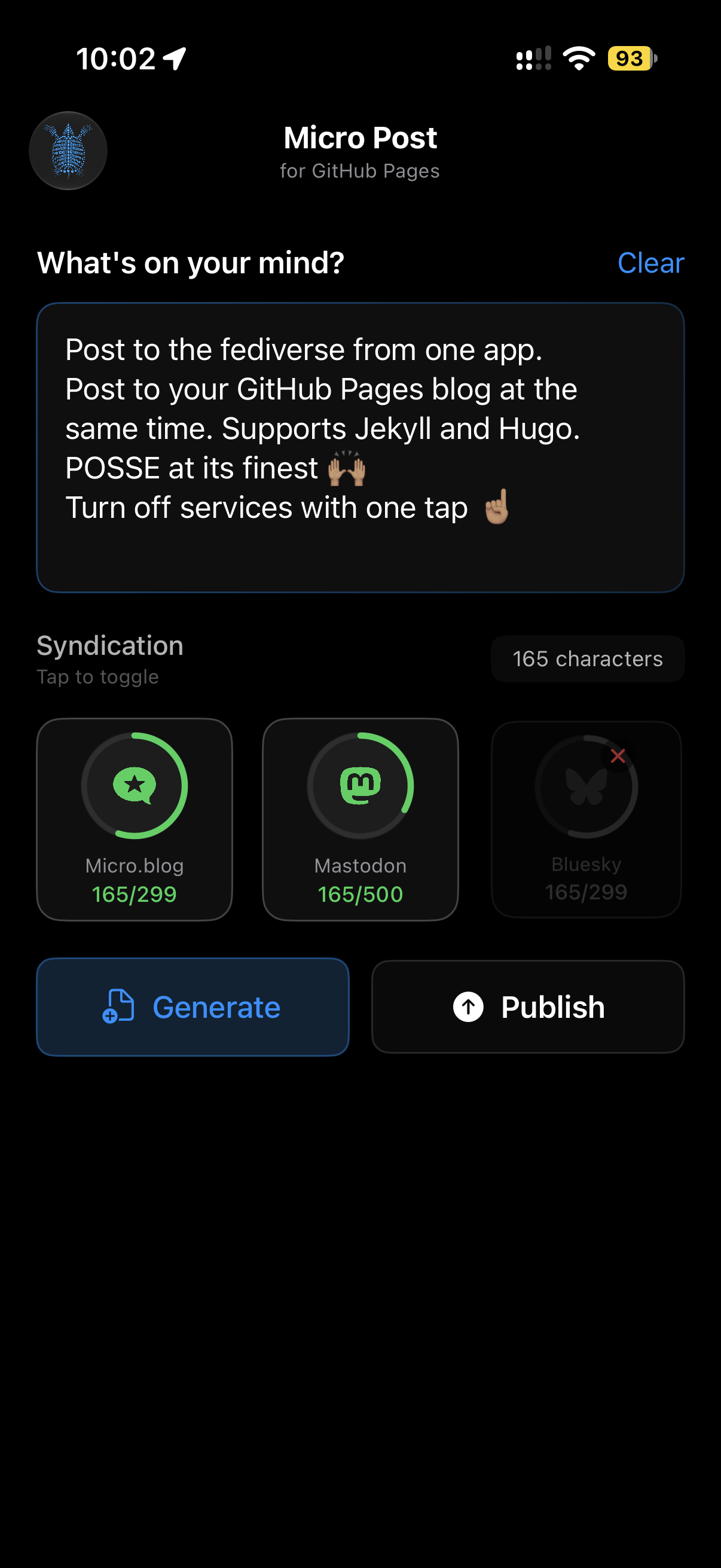 iOS App Settings Screenshot